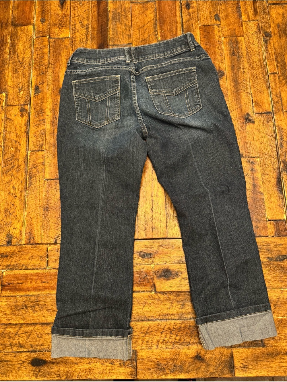 Chico's Dark Blue Cropped Straight Jeans - Picture 2 of 5